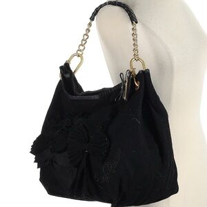 Y2K Juicy Couture beautiful boucle wool bows tote bag